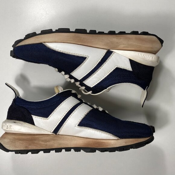 P202900 - Lanvin Mesh Bumper Sneaker "Navy Blue" mens size EU 39 / US 6-6.5 - Picture 8 of 10